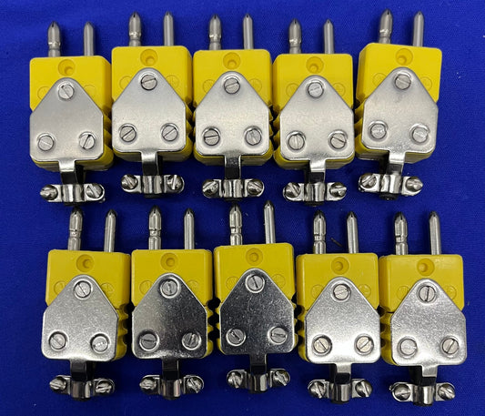 NANMAC K-TYPE HIGH TEMP W/ STRAIN RELIEF MALE PLUG THERMOCOUPLE CONNECTOR Qty 10