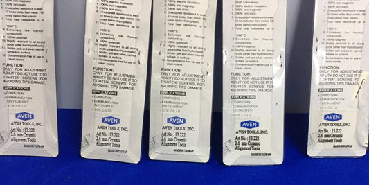 AVEN TOOLS 13.222 / 13222 2,6 mm KERAMIK-AUSRICHTUNGSWERKZEUG - 1 LOT MENGE 5