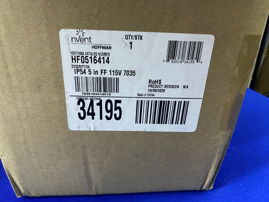 NVENT HOFFMAN HF0516414 AXIAL FAN 6.5"H X 4"D IP54 5" FF 115V 1PH 50/60HZ
