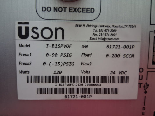Uson Sprint IQ Leak Tester I-B1SPVOF 0-200 SCCM 0-90 PSIG Tested Works