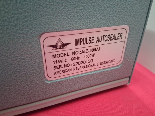 AIE-305A1 AIE-305AI 14" Automatic Impulse Sealer Heat Heavy Duty Tabletop +Pedal