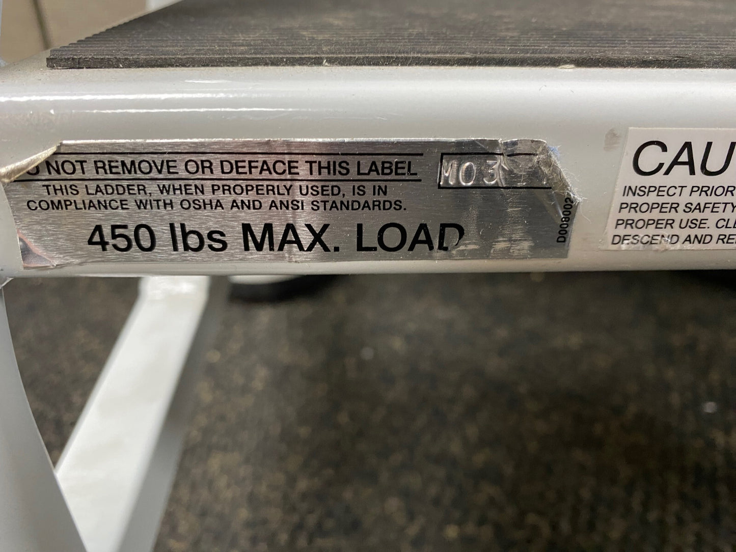 ULINE H-968 ROLLING STEP LADDER CUP SHOES GRIP THE FLOOR FOR STABILITY