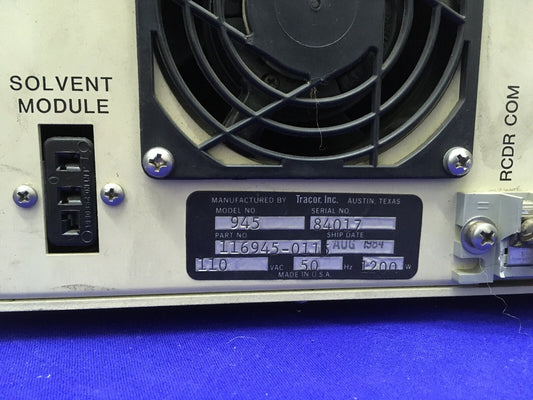 TRACOR 945LC 検出器 検出 H2 空気 O2 116945-011 110VAC 部品または修理