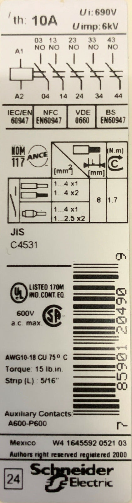 Lotto di 2 Schneider Square D Telemecanique CAD50G7 Relè di controllo