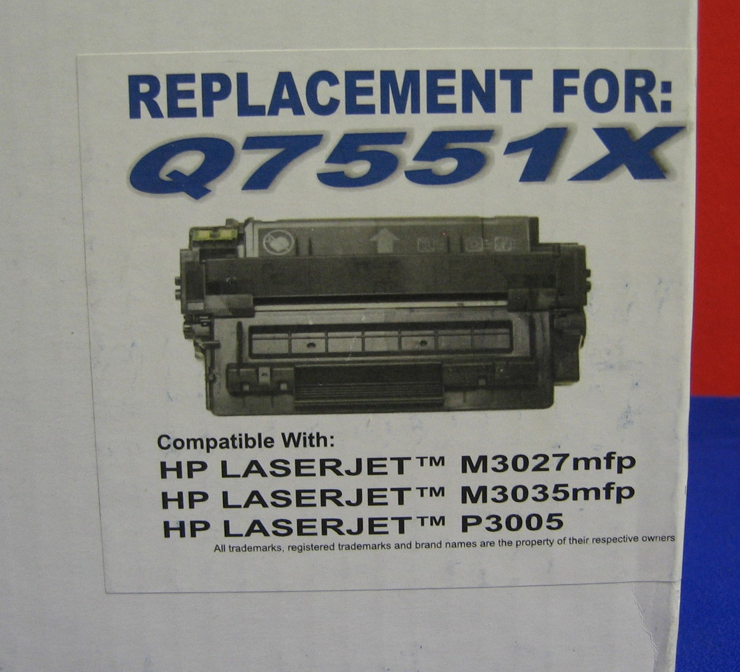 CARTUCHO DE TÓNER COMPATIBLE, REEMPLAZO PARA Q7551X, EN CAJA SIN ABRIR