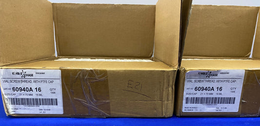 KIMBLE CHASE 60940A 16 60940A-16 VIAL SCREW THREAD W/CAP 16ML 1 LOT QTY 2 BOXES