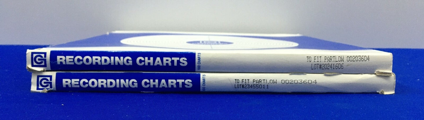 1 LOT HOEVEELHEID VAN 2 - GRAFISCHE BEDIENINGEN / PARTLOW PW 00203604 CIRKELGRAFIEKEN