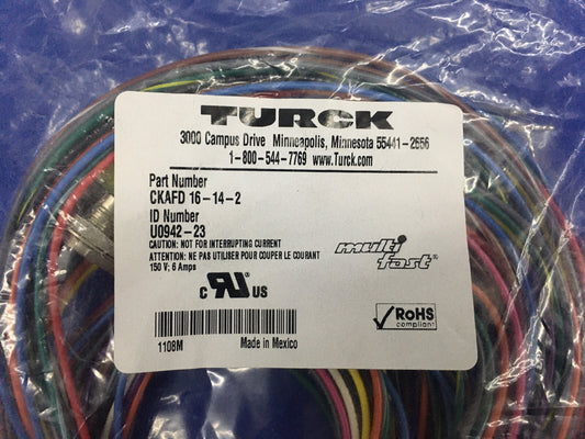 TURCK CKAFD 16-14-2 / CKAFD16142 CABLE RECEPTACLE FEMALE CONTACT HOLDER