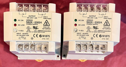 OMRON S82K-03024 POWER SUPPLY N1875 INPUT: AC100-240V OUTPUT: 24VDC -1 LOT QTY 2