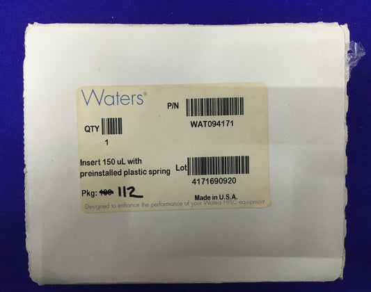 1 CONFEZIONE DI INSERTO WATERS ® WAT094171 150 ul CON MOLLA IN PLASTICA PREINSTALLATA