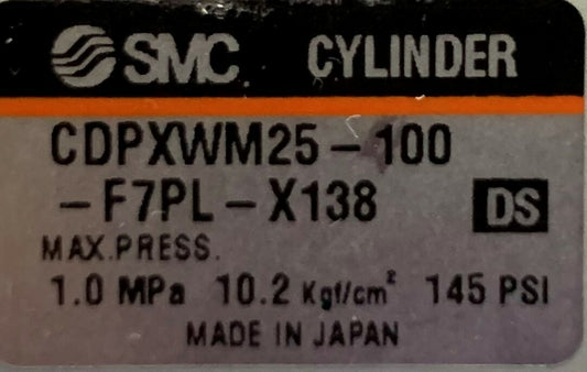 Table coulissante cylindrique SMC CDPXWM25-100-F7PL-X138 / CDPXWM25100F7PLX138