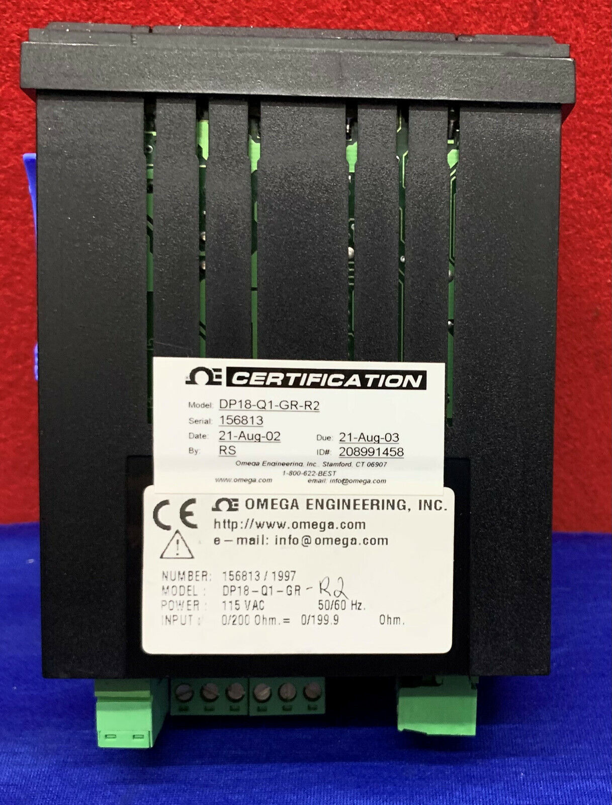 Misuratore digitale da pannello Omega DP18-Q1-GR-R2/regolatore di temperatura 115 V CA 50/60 Hz