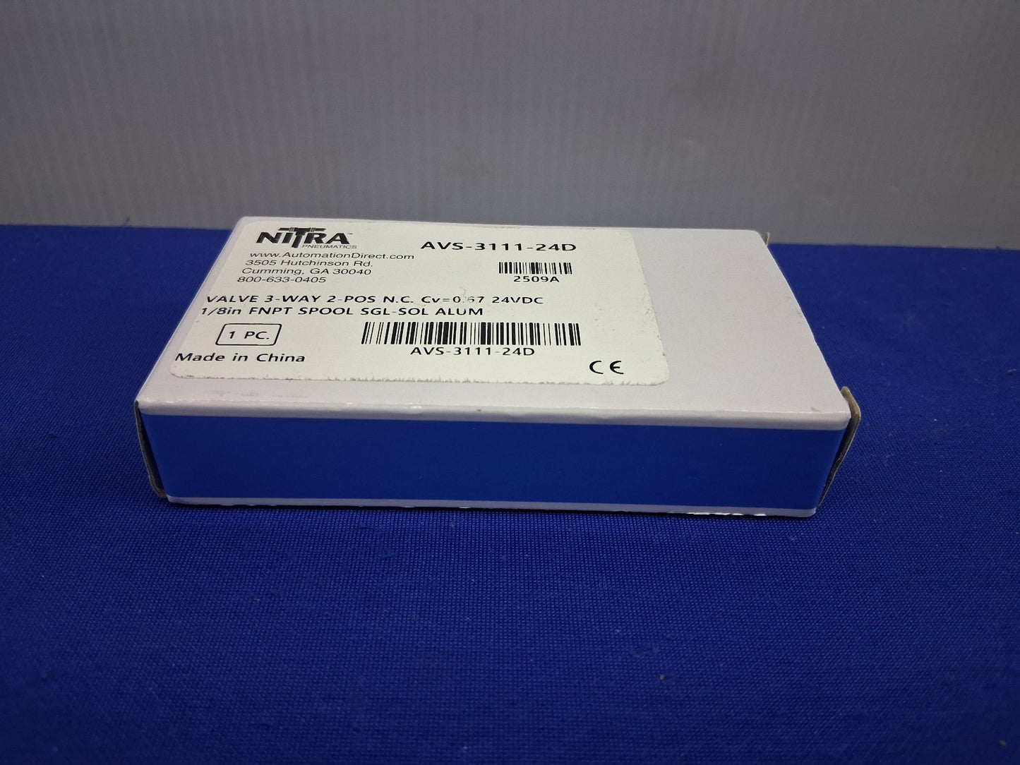Automation Direct Nitra AVS-3111-24D Pneumatic Solenoid Valve 3 Port 1/8" Female