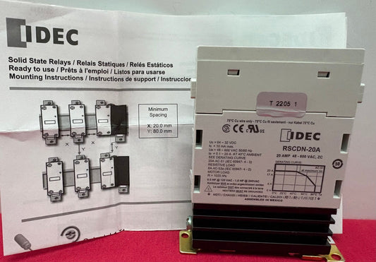 IDEC RSCDN-20A SINGLE PHASE 20AMP SOLID-STATE RELAY SSR ITEM IS NEW OPEN BOX
