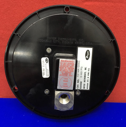 DWYER INSTRUMENTS 7214A-G060 BEREIK 0-60 PSI SPIRAHELIC TEST METER / METER