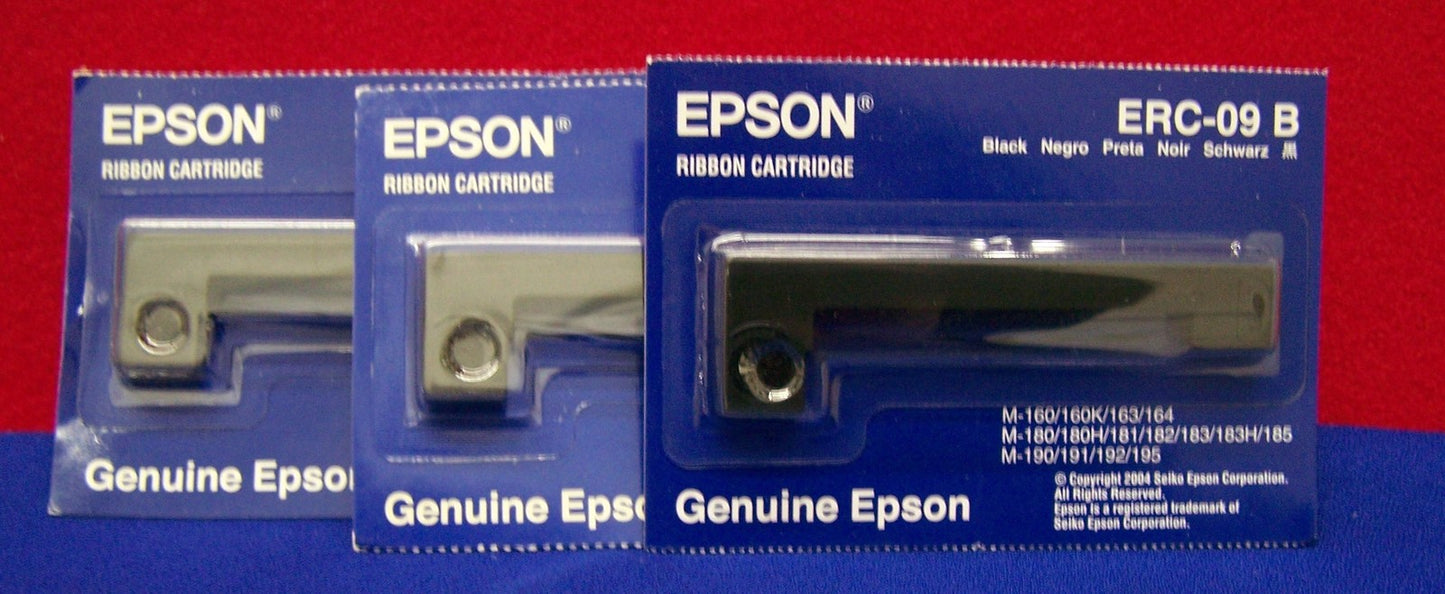 EPSON ERC-09 B ブラック リボン カートリッジ、新品、オリジナル パッケージ入り