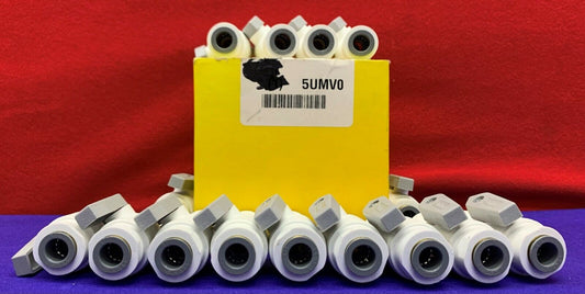 Lot de 15 - Vannes à boisseau sphérique Parker 5UMV0 / En ligne / Taille de tuyau 3/8" / Taille de tube 3/8"