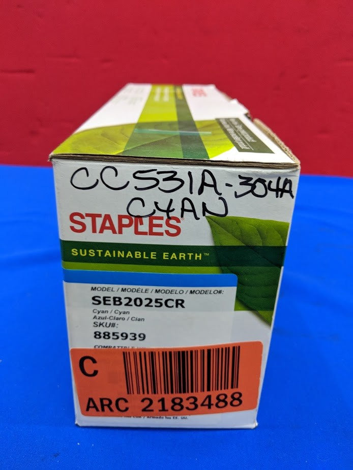 Cartuccia di toner ciano rigenerata Staples Sustainable Earth (modello SEB2025CR)