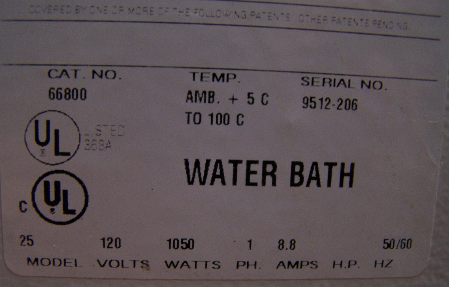 PRECISION SCIENTIFIC RECIPROCAL SHAKING BATH MODEL 25 SN 9512-206 WATER BATH