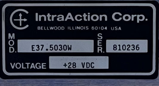 INTRAACTION CORP. E37.5030W 変調器電圧 +28 VDC