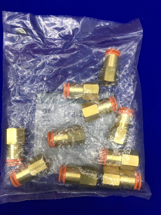 1 PACKAGE SMC FITTINGS KQ2F11-35,FEMALE CONNECTOR QTY OF 10 FITTINGS