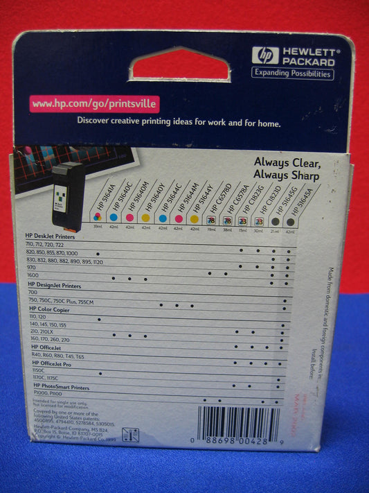 HP LARGE BLACK HP 51645A INKJET PRINT CARTRIDGE P1000,P1100 many other