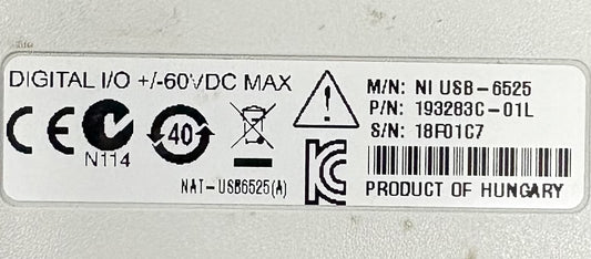 NATIONAL INSTRUMENTS NI USB-6525 P/N 193283C-01L PARTI/RIPARAZIONE DISPOSITIVO I/O DIGITALE