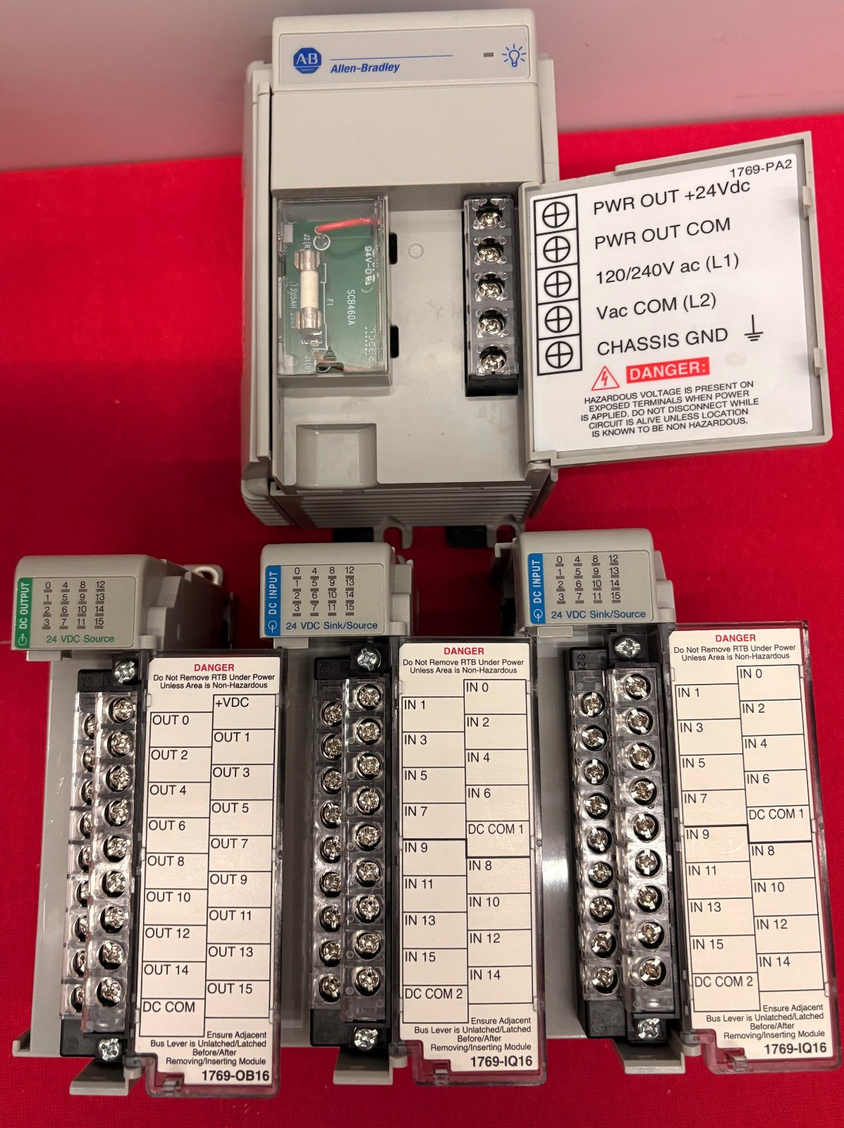 ALLEN BRADLEY 1769-ECL SERA,1769-PA2 SERA ,1769-OB16 SERB,QTY 2 - 1769-IQ16 SERA