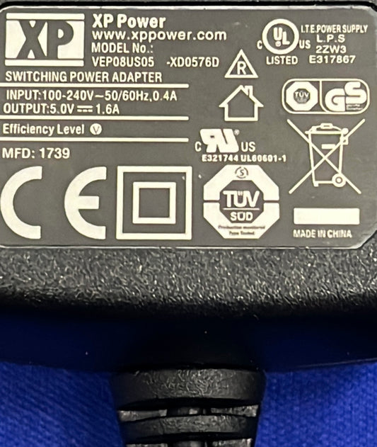 Connecteur d'alimentation USB Micro-B XP Power 5 V CC VEP08US05, prise américaine - Lot de 25