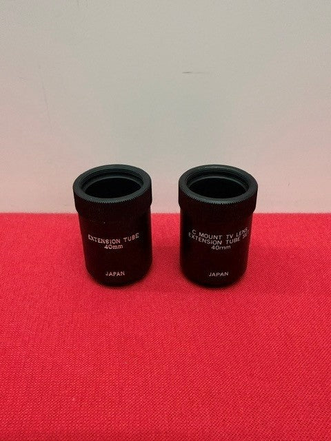 LOT OF 2 40mm C-Mount TV Lens Extension Tube Heavy-duty black anodized aluminum