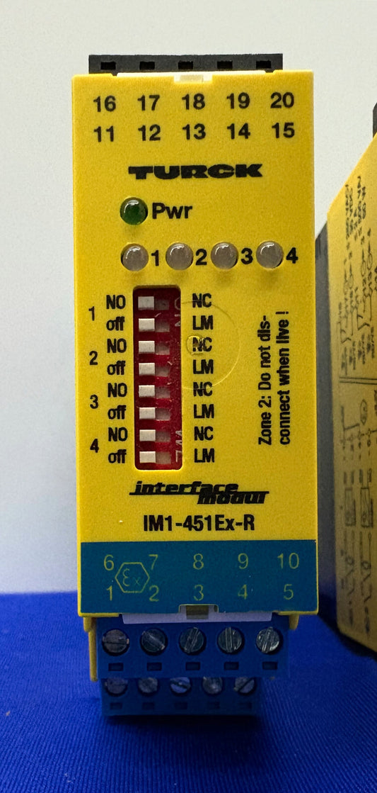TURCK IM1-451Ex-R 絶縁スイッチングアンプ 4 チャンネル LED インジケーター - 1 ロット数量 2