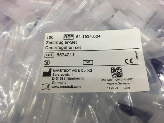 SARSTEDT AF & CO. KG 51.1534.004 / 51.1534 KIT CENTRIFUGATION