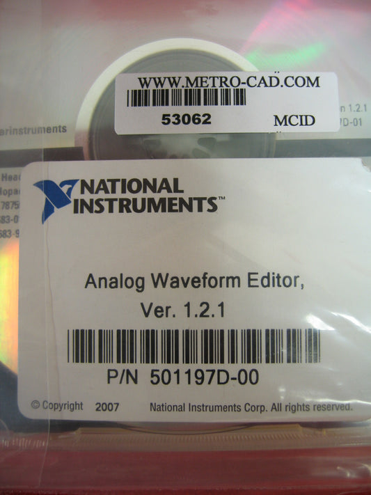 NATIONAL INSTRUMENTS 501197D-00 EDITOR DE FORMAS DE ONDA ANALÓGICAS NI VERSIÓN 1.2.1