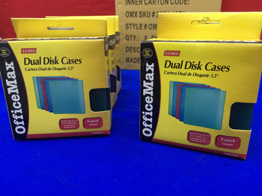 BOÎTIERS OFFICEMAX DOUBLE DISQUE 3,5" 1 CARTON CONTENANT 8 PAQUETS DE 5 - 45 AU TOTAL