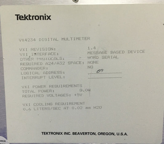MÓDULO MULTÍMETRO DIGITAL TEKTRONIX VX4234 VXI REVISION