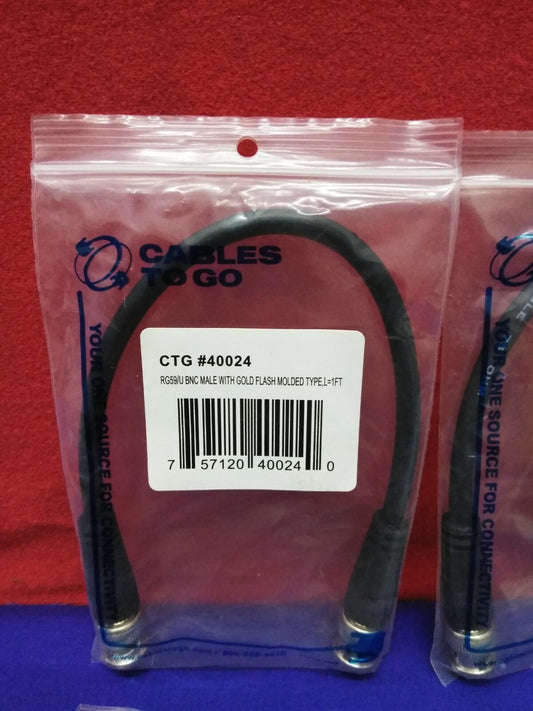 LOT OF 8 CABLES TO GO CTG#40024 RG-59-COAXL/W/QUICK DISCONNECTIONS