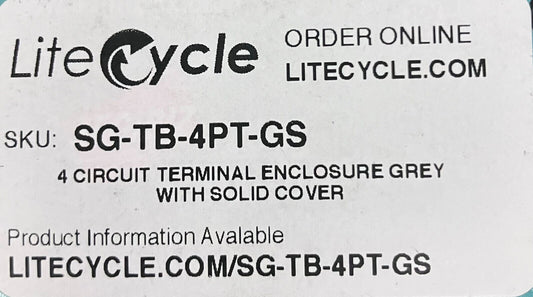 4 CIRCUIT TERMINAL ENCLOSURE GREY WITH SOLID COVER, SG-TB-4PT-GS, LOT OF 3