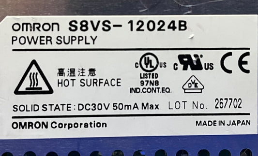 ALIMENTATION OMRON S8VS-12024B CA 190-240 V CC 30 V 50 mA MAX