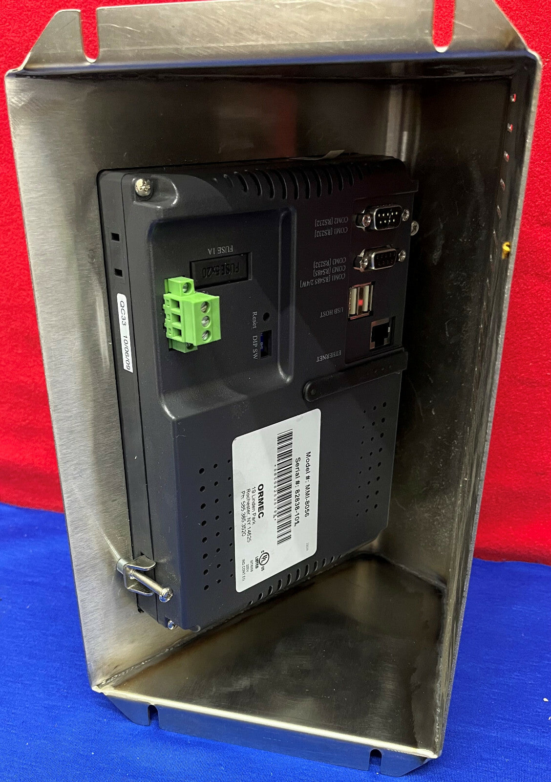 ORMEC MMI-8056 Operator Interface Color Display Touch Screen w/Enclosure