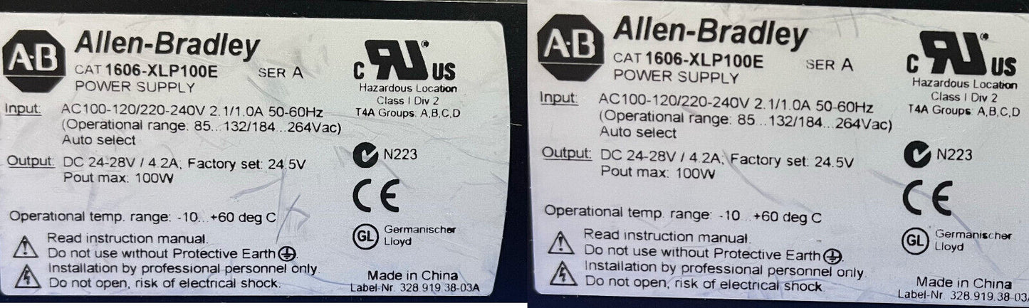Allen Bradley AB 1606-XLP NETZTEIL 1606-XLP100E Ser.A - 1 LOT MENGE 2