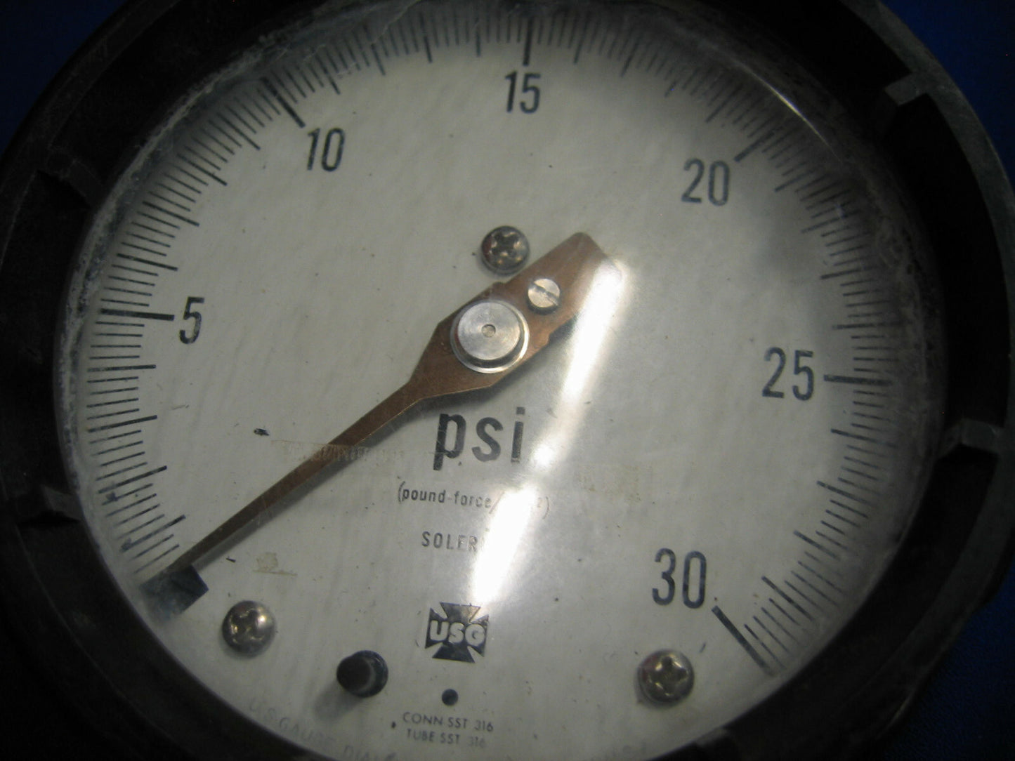 MANOMÈTRE USG SOLFRUNT MODÈLE 33002 0-30 PSI EN ACIER INOXYDABLE 316