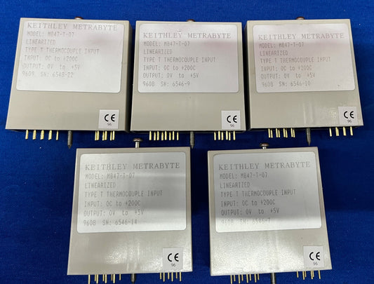1 LOT QTY OF 5 - KEITHLEY METRABYTE MB47-T-07 LINEARIZED TYPE THERMOCOUPLE INPUT