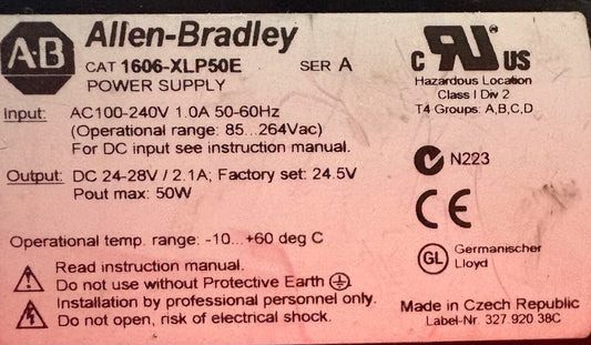 Allen-Bradley Allen Bradley AB 1606-XLP / 1606-XLP50E SER A POWER SUPPLY