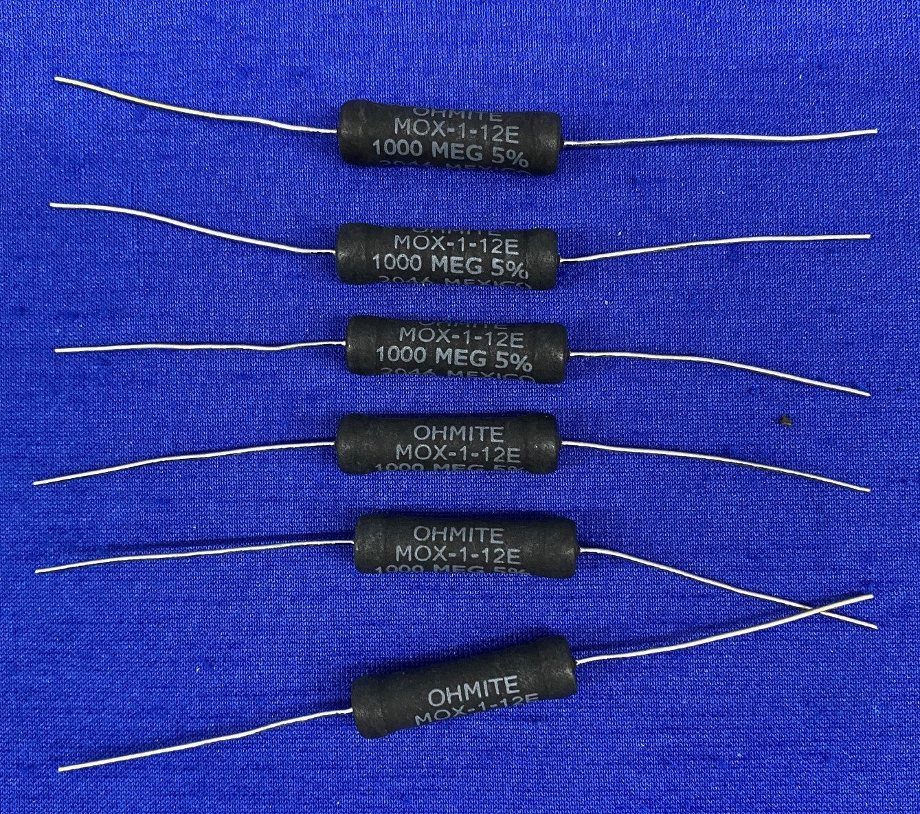 1 paquet de 6 résistances OHMITE / DIGI-KEY ® MOX-1-121007JE / MOX1JE-1000M-ND