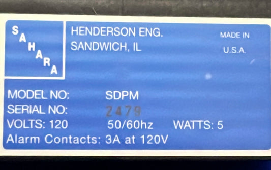 SAHARA SDPM MISURATORE DEL PUNTO DI RUGIADA SERIE II 120V 50/60HZ WATT:5 - PER RICAMBI/RIPARAZIONI