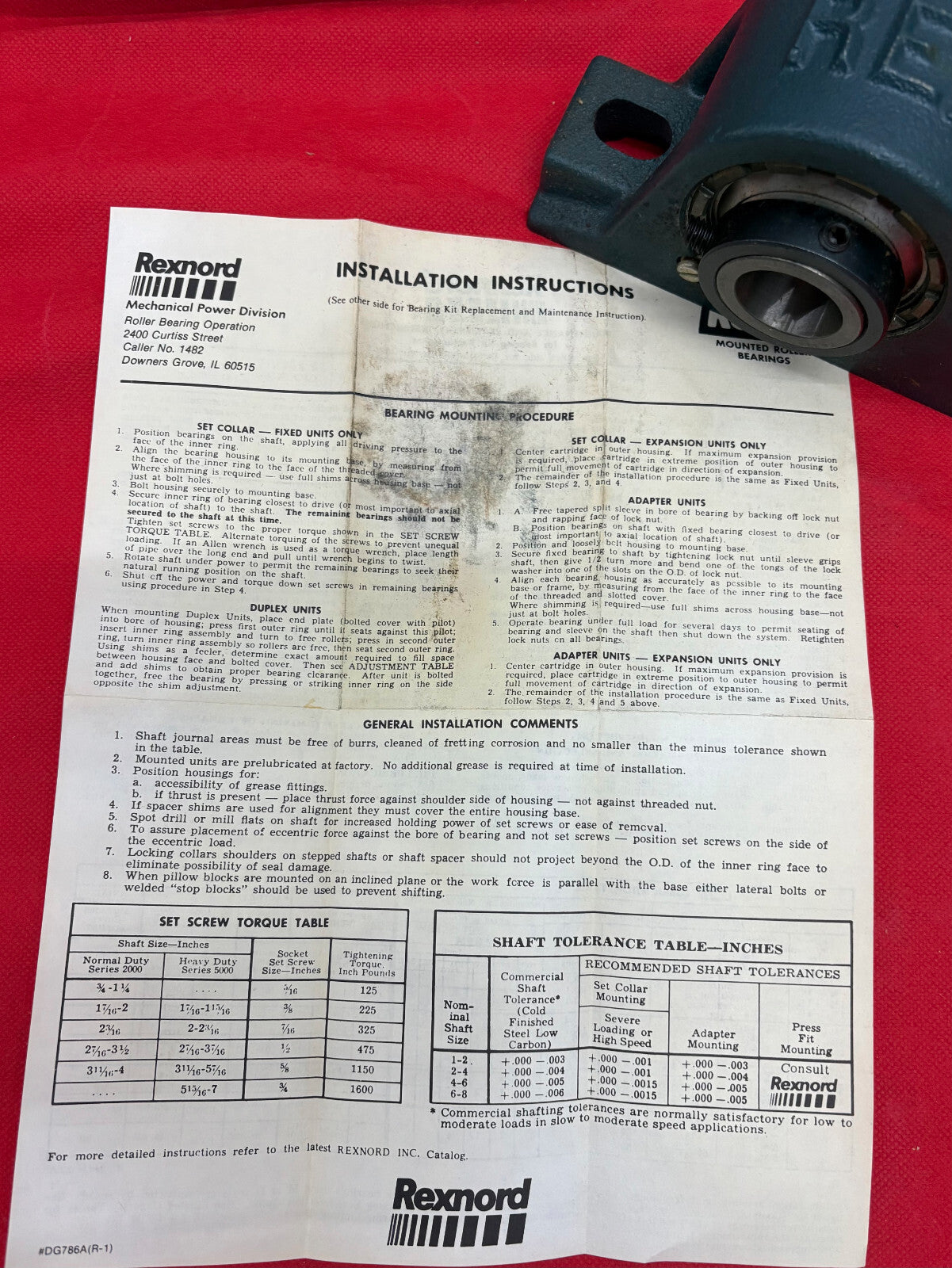 REXNORD ZA-2102 ZA2102 REX PILLOW BLOCK C9 ZA-2102 BORE 1 1/8" SIZE CODE 3