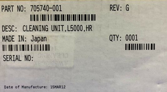 PRINTRONIX L5000 HR / PART NO. 705740-001 REV G CLEANING UNIT