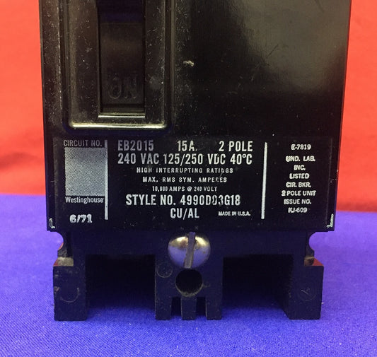 DISYUNTOR DE CAJA MOLDEADA WESTINGHOUSE EB2015