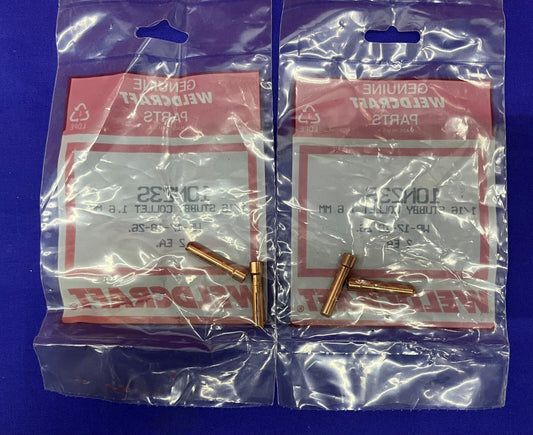 1 LOTTO DI 2 CONFEZIONI - Weldcraft Stubby Collet 10N23S 1,6 mm