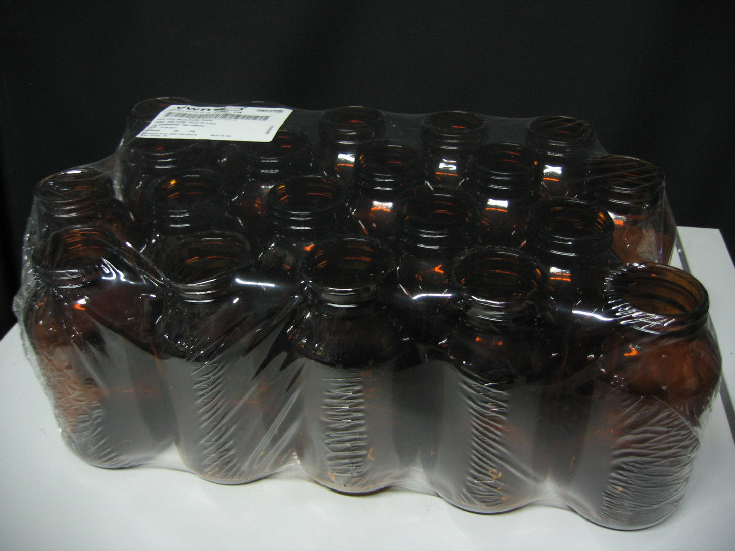 VWR 89043-238 WIDE MOUTH AMBER PACKER BOTTLES 16 OZ OUNCES AMBER (NO LIDS)